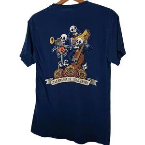 Cerveza Modelo T Shirt Small Pocket T Celebra Dia De Los Muertos Blue Beer